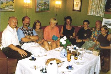 Dave with the Hagir and Andreassen families in Stavanger